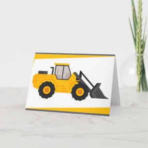 Carte Camion à Bulldozer de Construction Anniversaire