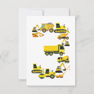 Carte Camion de construction 3 ans Enfant 3e anniversair