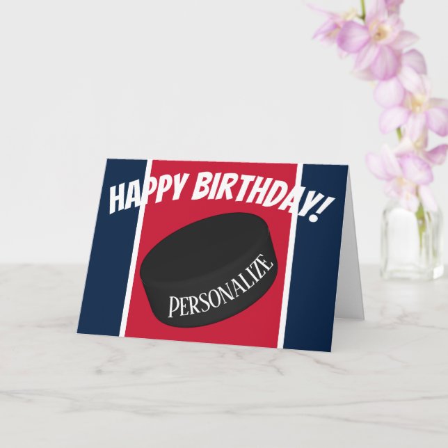 Carte Camion de hockey sur glace personnalisée Nom perso (Orchidée)