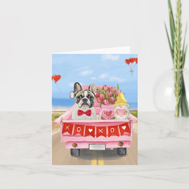 Carte Camion de la Saint-Valentin pour Bouledogue França (Devant)