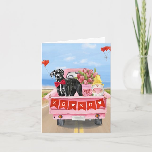 Carte Camion de la Saint-Valentin pour chien Danois (Devant)