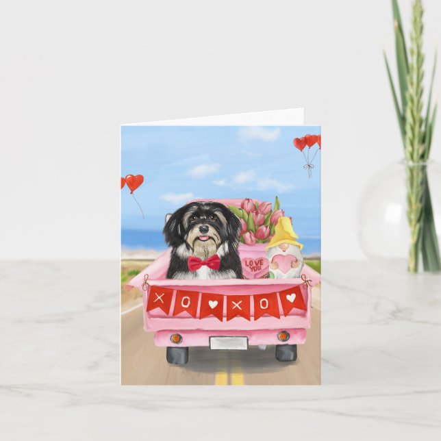 Carte Camion de la Saint-Valentin pour chien havanais  (Devant)