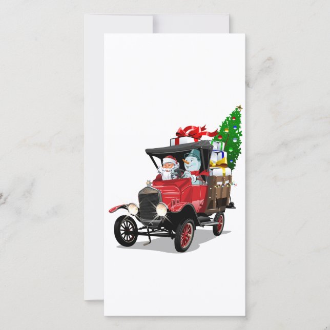 Carte Camion de Noël de dessin animé (Devant)