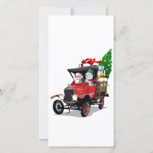 Carte Camion de Noël de dessin animé