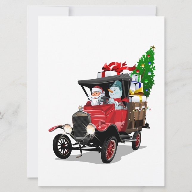 Carte camion de Noël dessiné (Devant)