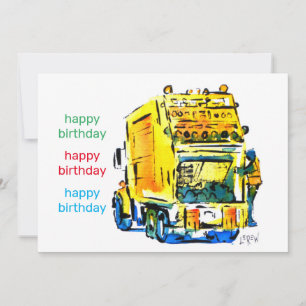 Carte Camion jaune garbage #130704