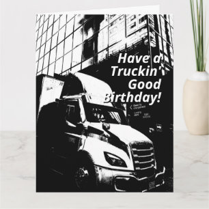 Carte Camion Posterisé en Noir et Blanc pour Anniversair