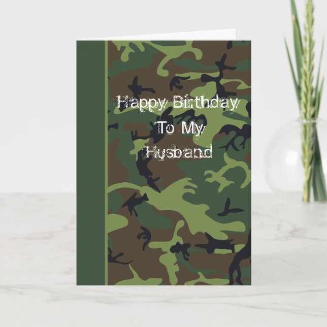 Carte Camo Birthday Card For Husband (Devant)