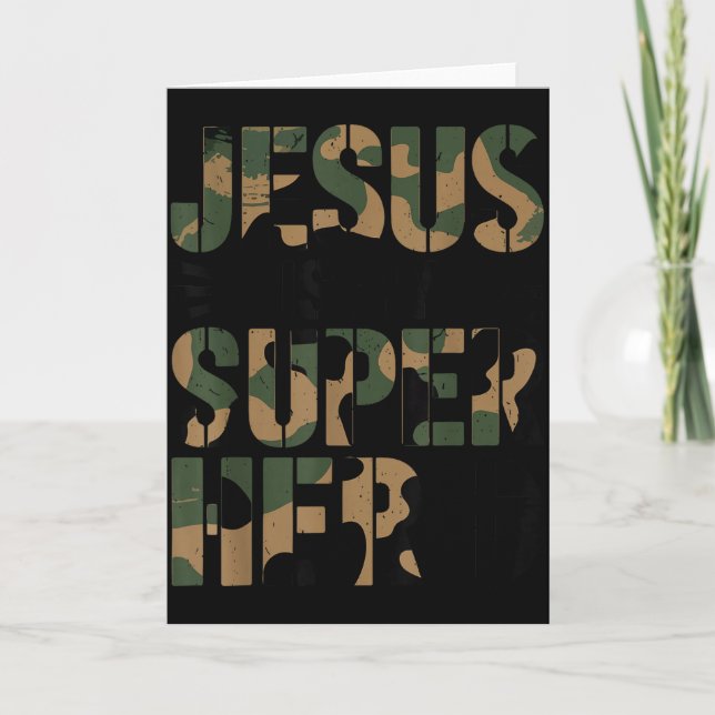 Carte Camo Jesus Is My Superhero Toddler Boys Camouflage (Devant)