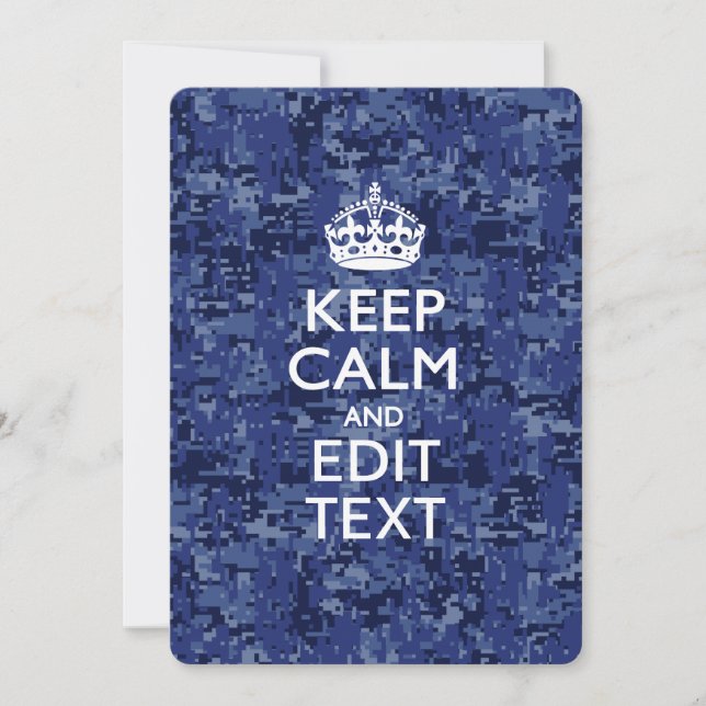 Carte Camo numérique bleu GARDER SON CALME ET Modifier l (Devant)