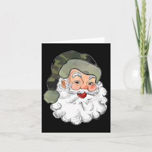 Carte Camo Père Noël Joyeux Enfants de Noël Camouflage F