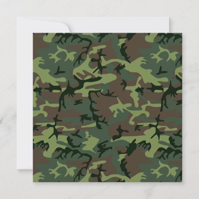 Carte Camouflage Camo Green Brown Pattern (Devant)