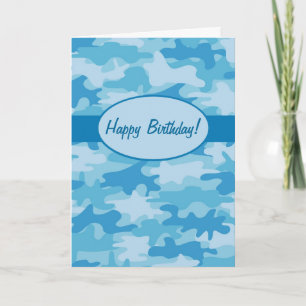 Carte Camouflage de la Marine Bleue Joyeux Anniversaire 