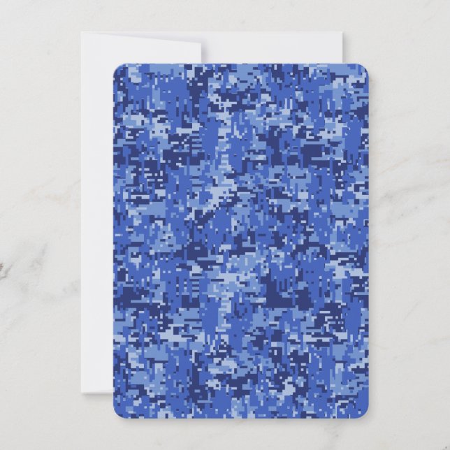 Carte Camouflage photo numérique bleu de la Marine (Devant)
