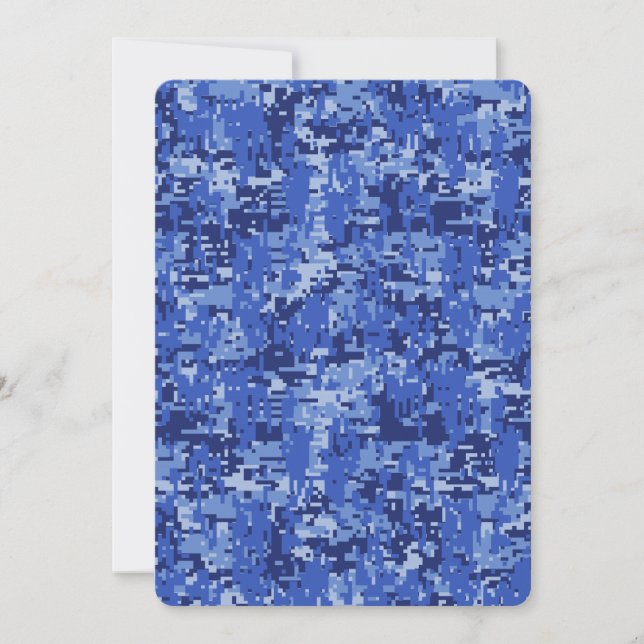 Carte Camouflage photo numérique bleu marine dynamique T (Devant)