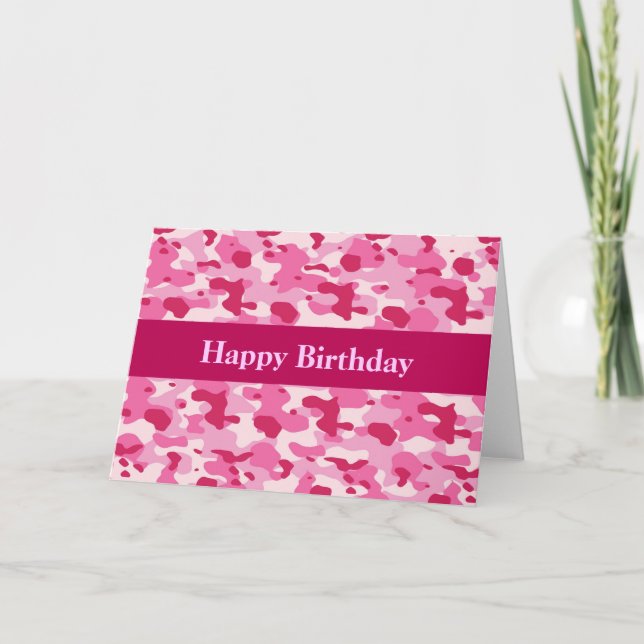 Carte Camouflage rose (Devant)