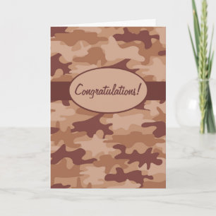 Carte Camouflage Tan Brown Félicitations Personnalisées