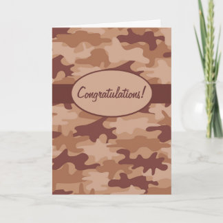 Carte Camouflage Tan Brown Félicitations Personnalisées