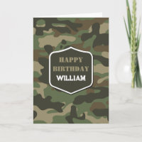 Camouflage Vert Camo Armée Monogramme Anniversaire