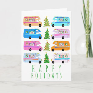 Carte Camper de Noël mignon Motorhomes Vintage RV Xmas