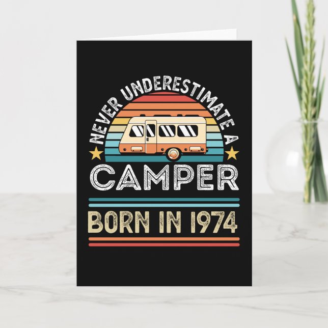 Carte Camper né 1974 50e Anniversaire camping cadeau (Devant)