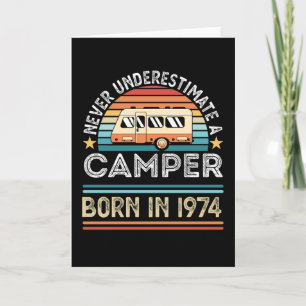 Carte Camper né 1974 50e Anniversaire camping cadeau