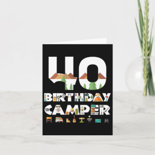Carte Camping 40e anniversaire Camper Party Tente Campin