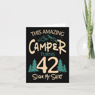 Carte Camping 42e anniversaire Camper Party Tent H