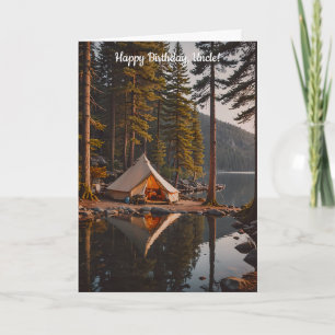 Carte Camping avec une tente à côté d'un lac Anniversair