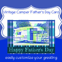 Camping-car vintage Joyeuse Fête des Pères