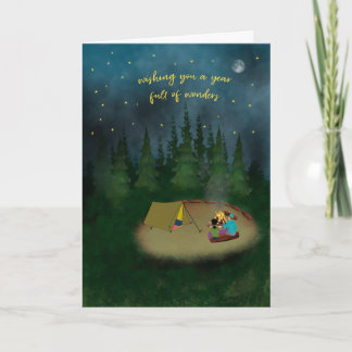 Carte Camping d'anniversaire sous les étoiles