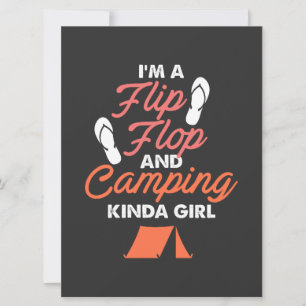 Carte Camping - Flip Flop Et Fille De Camping