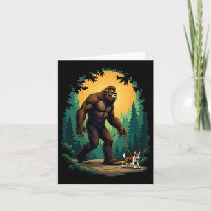 Carte Camping Randonnée Bigfoot Marcher Avec Boston Terr