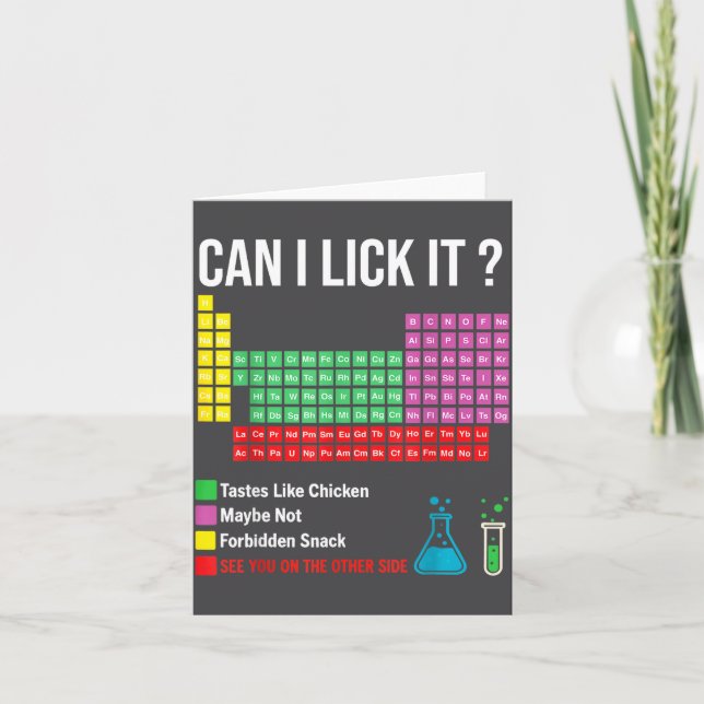 Carte Can I Lick It Periodic Table Chart Science Teacher (Devant)
