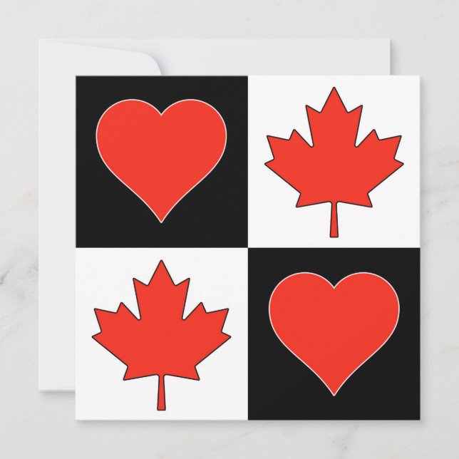 Carte Canada Flag Heart Patriotique Salutation canadienn (Devant)