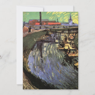 Carte Canal avec des femmes lavant de Vincent van Gogh