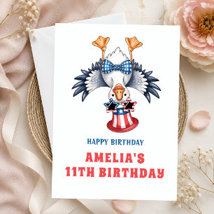Carte Canard à l'envers patriotique 11e anniversaire