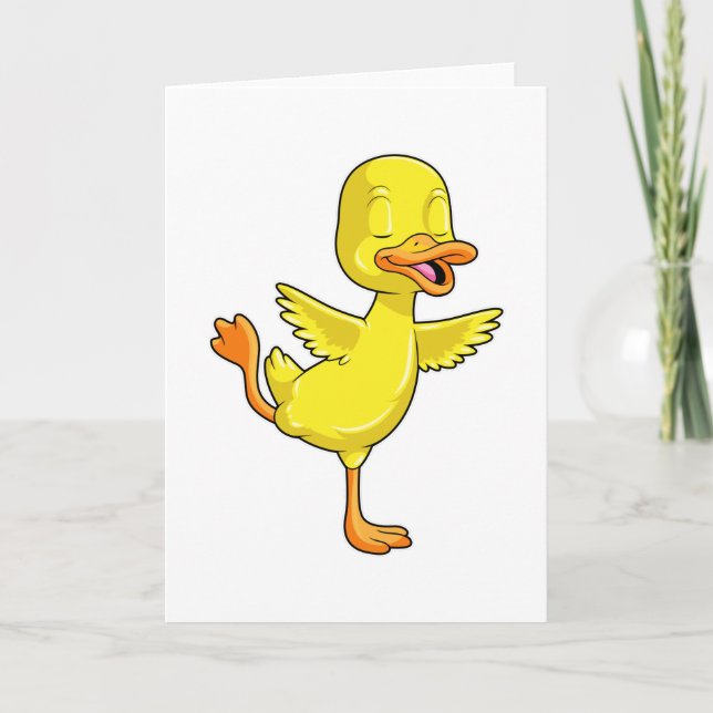 Carte Canard à Yoga Fitness sur une jambe (Devant)