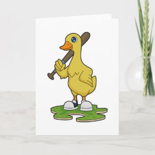 Carte Canard au baseball avec batte de baseball