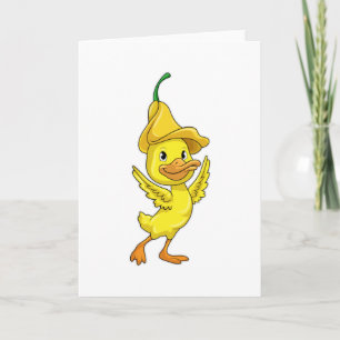 Carte Canard avec Casquette Bell jaune