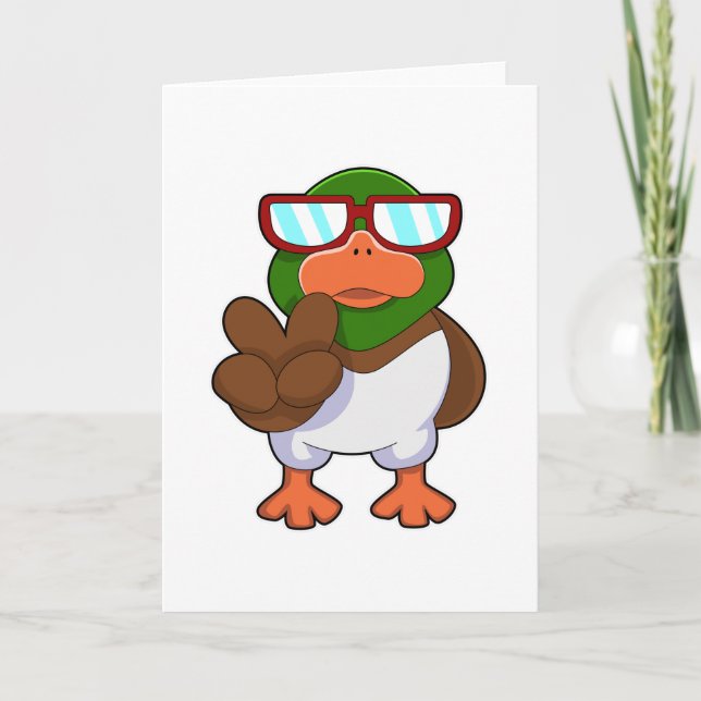 Carte Canard avec lunettes de soleil (Devant)
