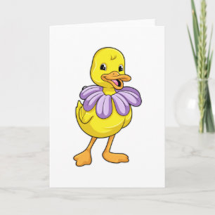 Carte Canard avec marguerite