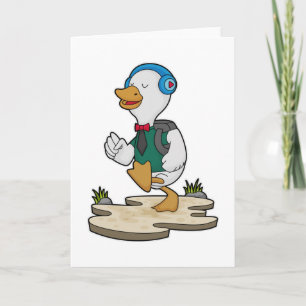 Carte Canard en randonneur avec sac à dos