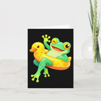 Carte Canard grenouille clignotant drôle flotte piscine