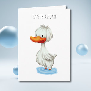 Carte Canard minimaliste mignon Joyeux Anniversaire