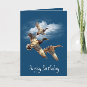 Carte Canards Mallard Anniversaire Avec Nuages