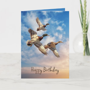Carte Canards Mallard Anniversaire Sur Sunrise Sky