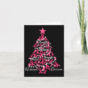 Carte Cancer Arbre de Noël Pink Ribbon Sensibilisation à