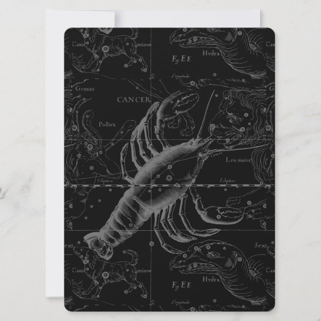 Carte Cancer Constellation Hevelius 1690 Décor (Devant)