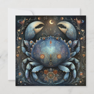 Carte Cancer Crabe Zodiaque Astrologie Céleste Anniversa